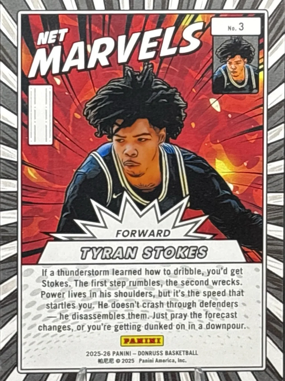 Panini Marvels Tyran Stokes Rookie Trading Card - Green Laser Rizm